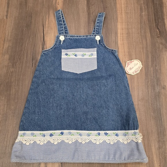 Girls Denim Jean Dress Jumper Skirt Lot Mixed Vintage To Modern Size 3T - 6X - Picture 2 of 16